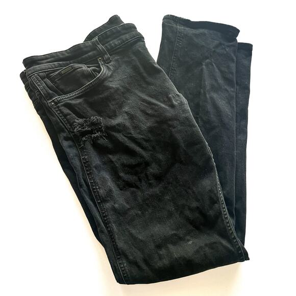 Hugo Boss Jeans Men 40x32 Cashmere-Touch Black Candiani Italy Denim Relaxed Fit